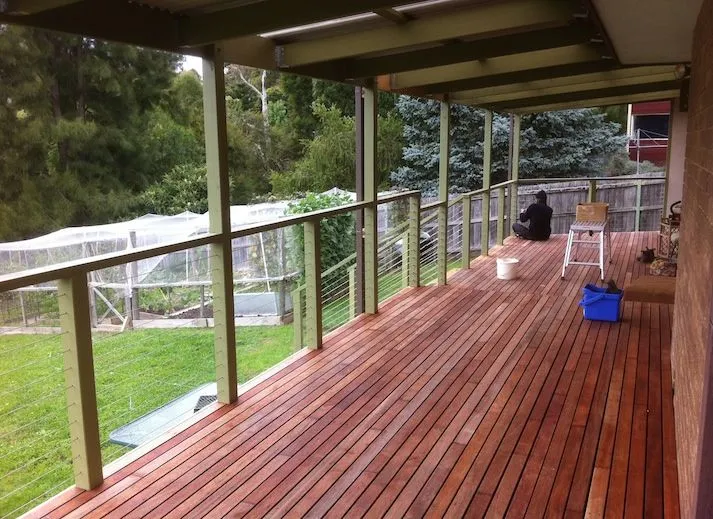 Hardwood verandah deck built by Ian