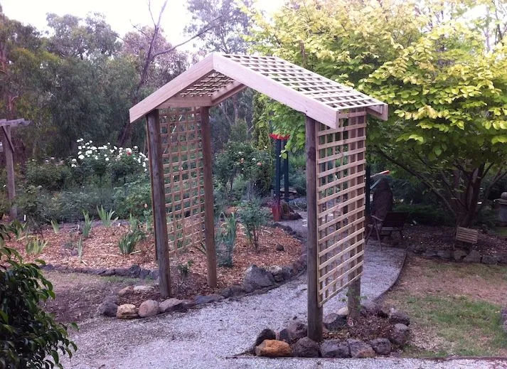 Timber garden arbour