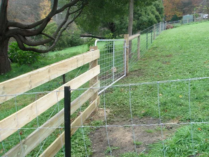 Post and rail with mesh