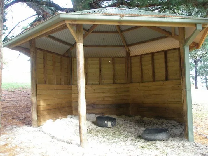 Open shelter interior
