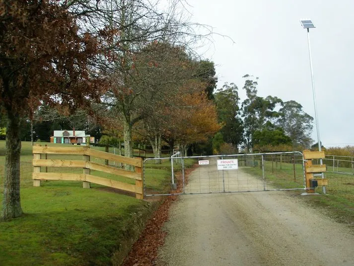 Post and rail and driveway gate